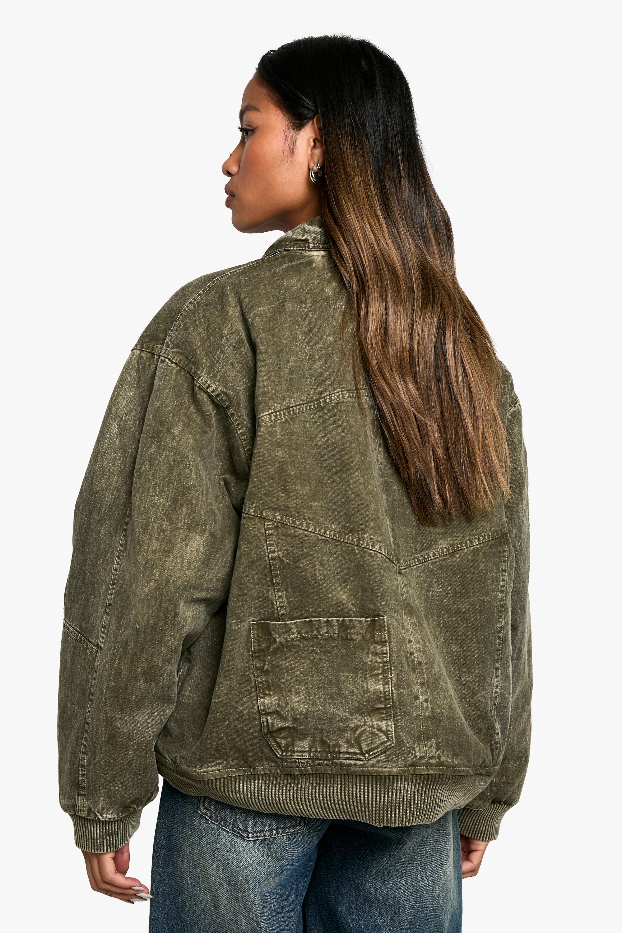 Khaki jacket boohoo outlet